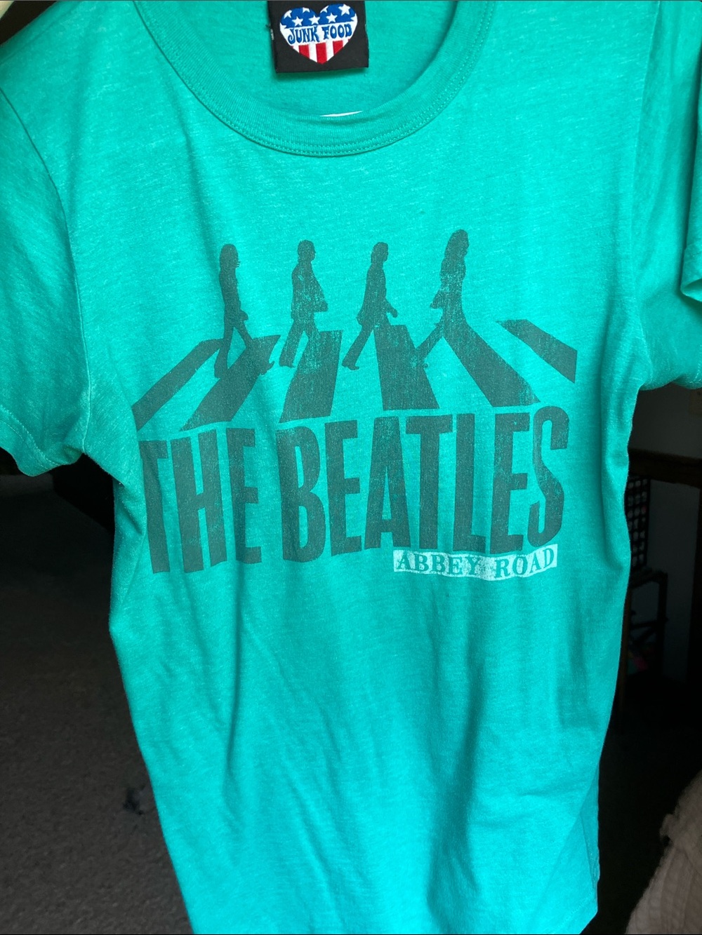 Junk Food ClothingThe Beatles Abbey Road Graphic Tee - Teal XL
